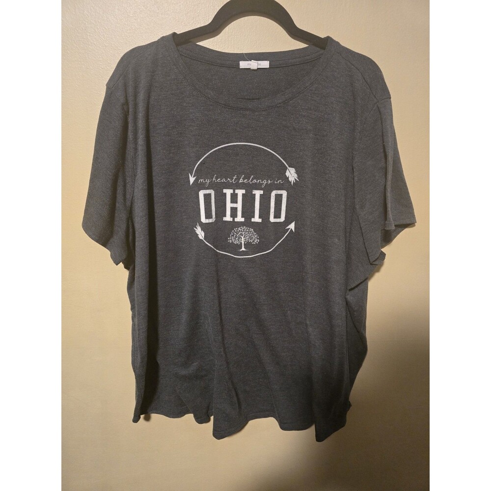 Women's Maurices gray "My Heart Belongs In Ohio" graphic t shirt plus size 3x